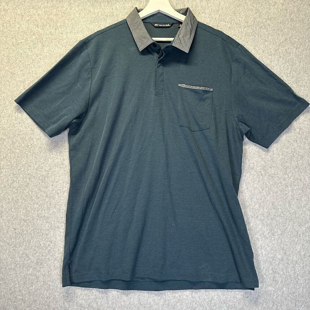 Travis Mathew Men’s Size XL Sport Golf Polo Shirt Dark Blue Performance Stretch